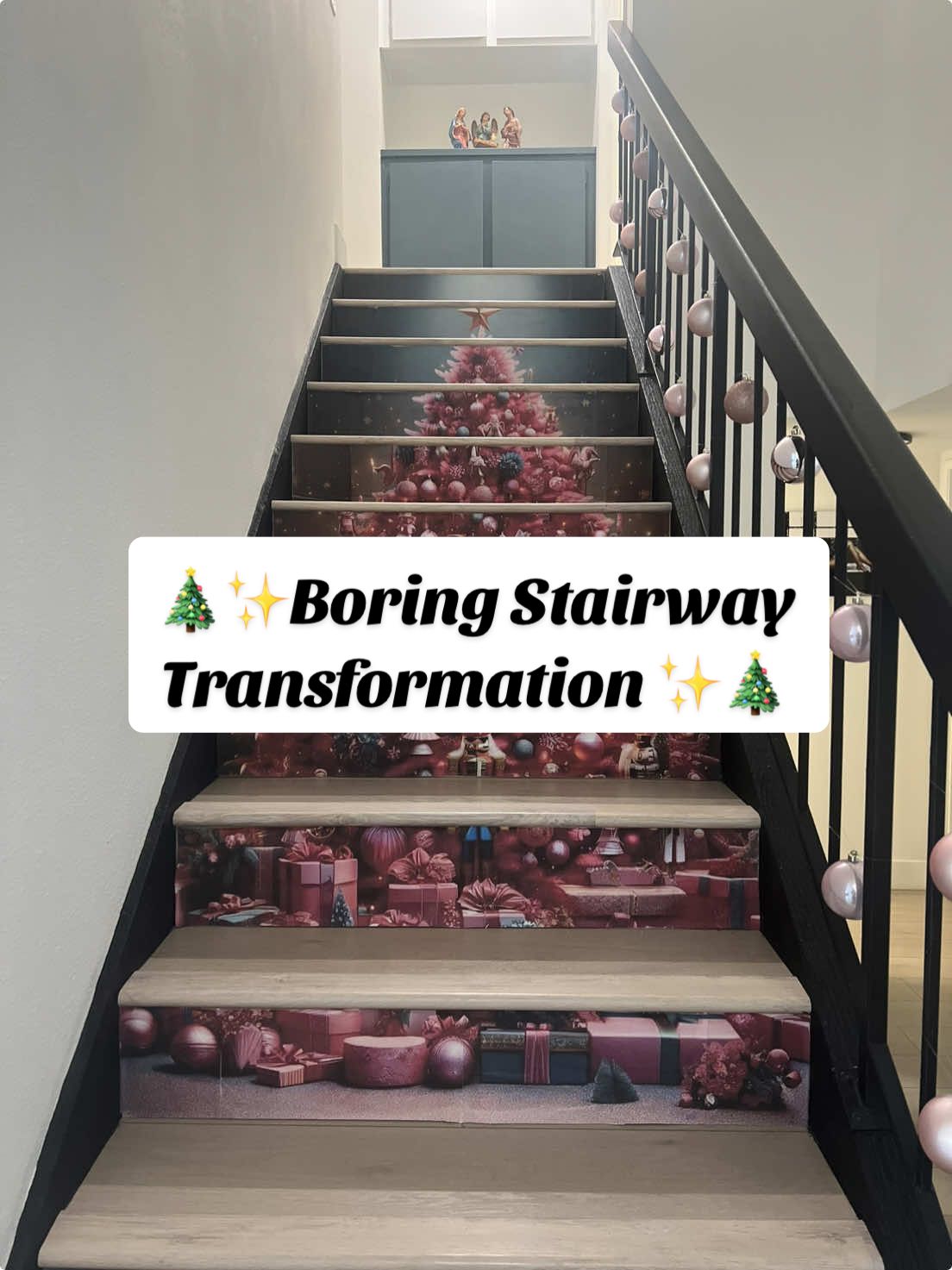 🎄 My stairway got a Christmas makeover! I wanted every step to feel like holiday magic, so I turned it into a festive centerpiece. What do you think? ✨🎅 #ProudDIYer” #MyChristmasDIY #HolidayTransformation #FestiveStairway #ChristmasDecorGoals #MadeWithLove #HolidayVibes #DIYChristmas #HomeDecorMagic #DecorateWithMe #ChristmasInspo #creatorsearchinsights 