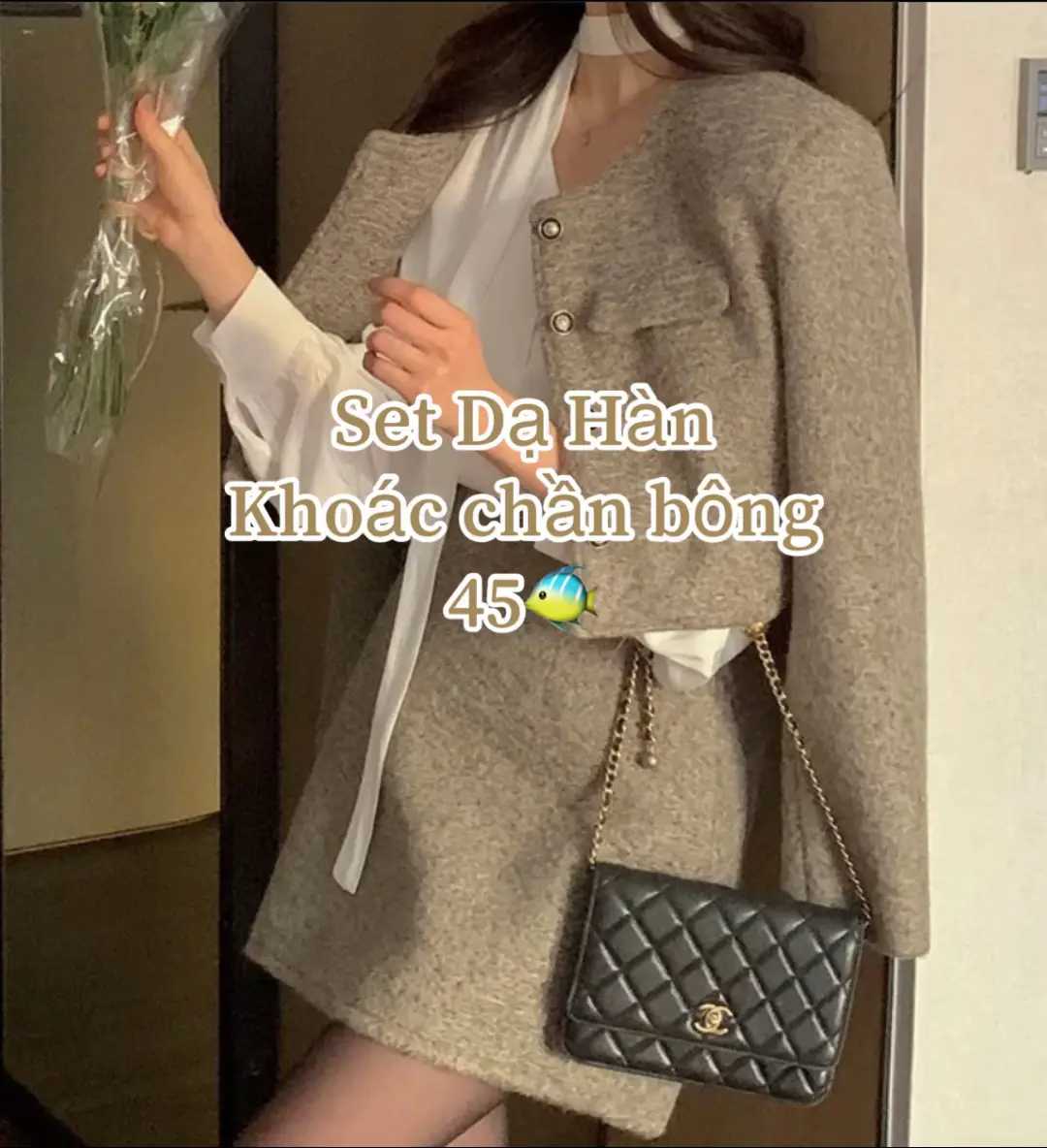 Set dạ free size áo chần bông ạ  #tiembeba #quanaotaihanquoc #koreastyle #여성의류 #setthudongnu #vestkorea 