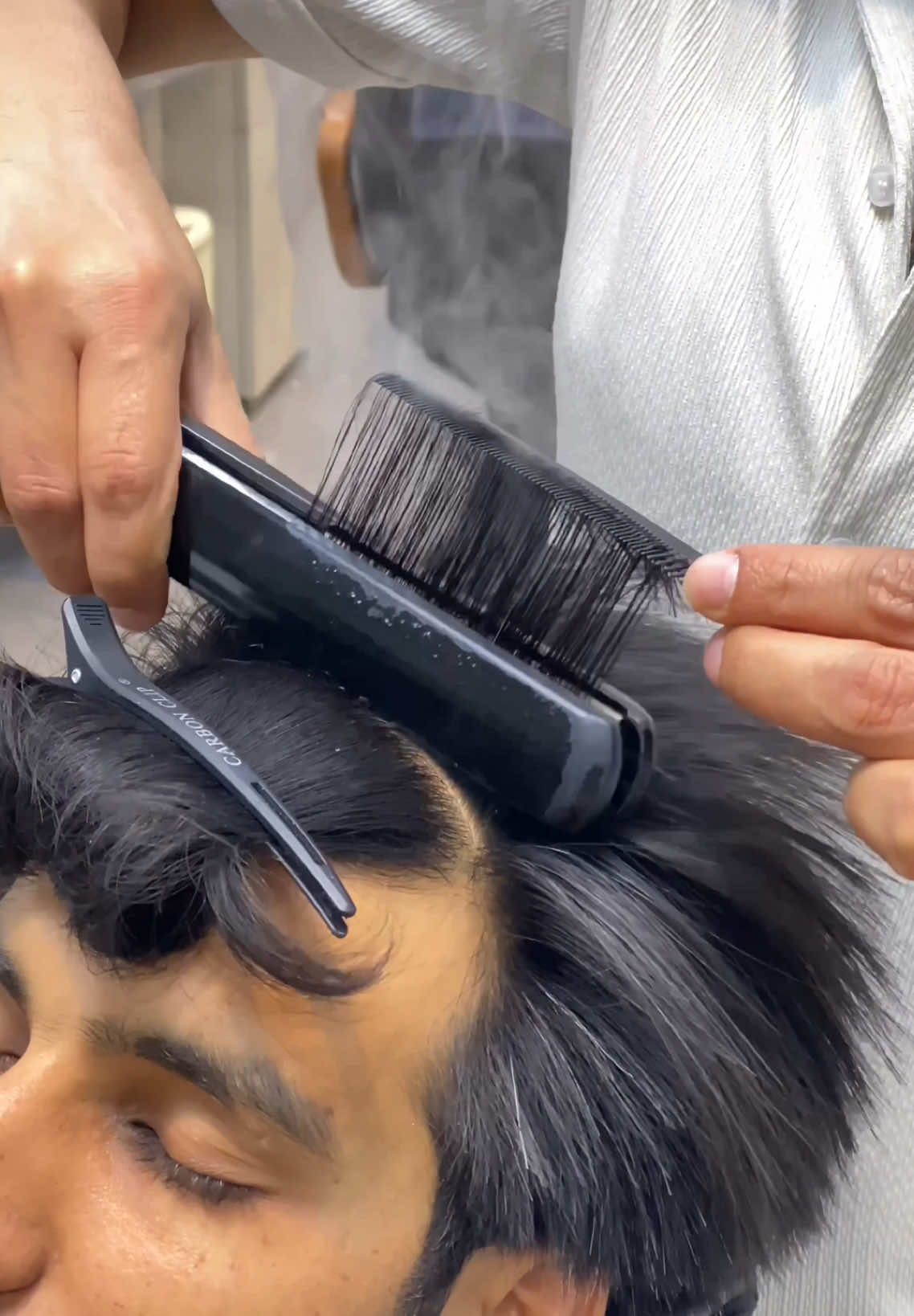 Hair keratin treatment  #barber #furyou #furdich #styletips 