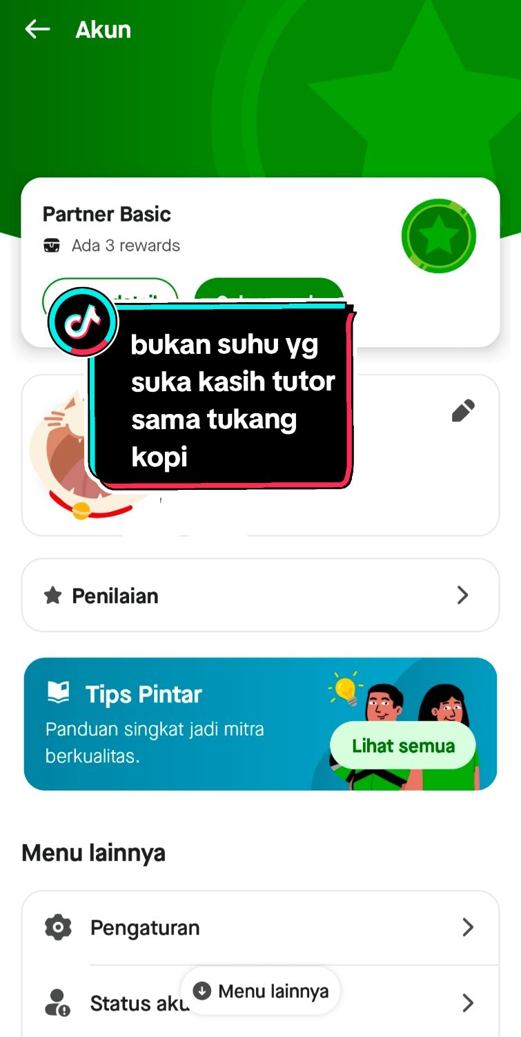 hanya akun basic,niat nyari rejeki, tip hanya bonus #ojekonline #gojekindonesia #ojol