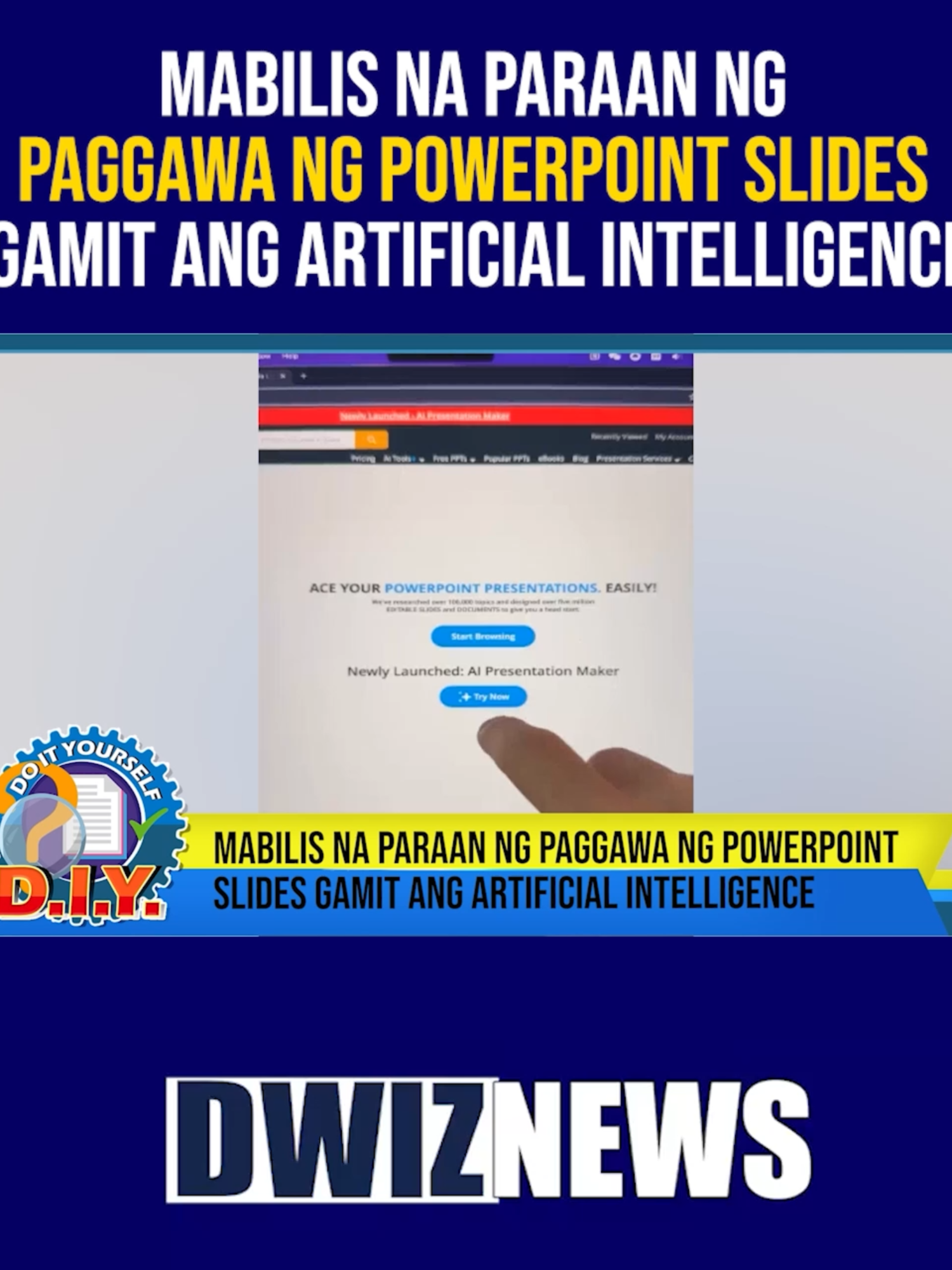 Mabilis na paraan ng paggawa ng Powerpoint slides gamit ang A.I. | #DOITYOURSELF  YouTube: www.youtube.com/@DWIZ882Live #dwiz #dwiznews #aliw23