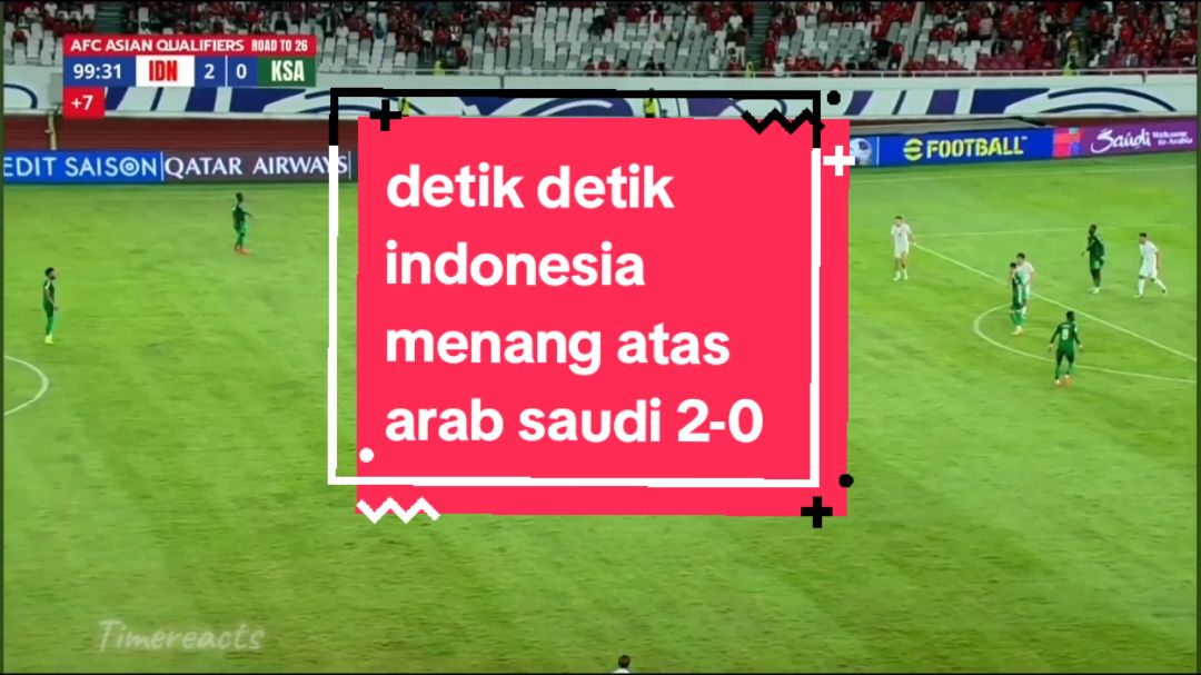 detik detik timnas indonesia menang lawan arab saudi 🇮🇩2-0🇸🇦 #timnasindonesia #sty #erickthohir #timnasgaruda🇮🇩  #worldcupqualifiers 