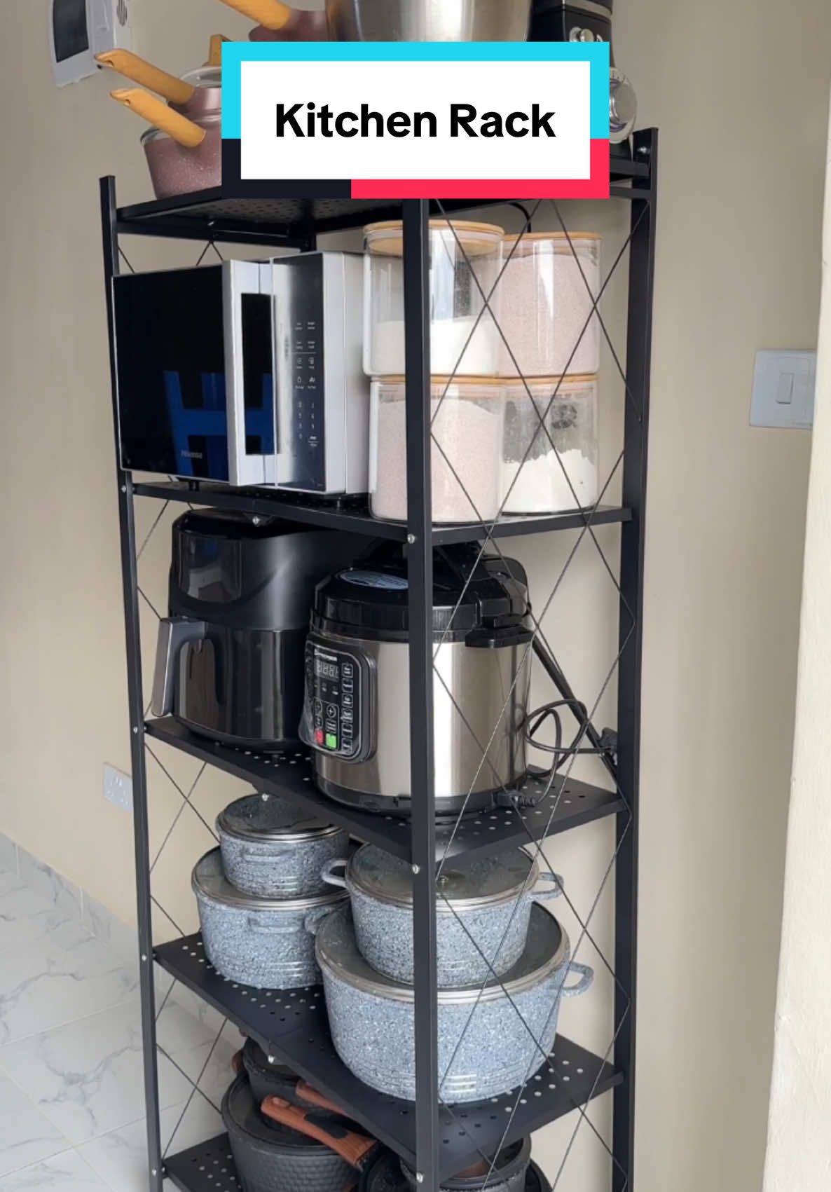 Finally the long awaited addition to my kitchen, which will help keep my space more organized. Kitchen Rack from @Elegant Households #kitchenrack #kitchenorganizer #kitchengadgets #kitchenware #rack #simpleyemi #homecooking 