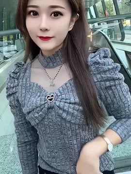 Áo len dệt kim cổ lọ thiết kế nơ sang trọng cho nữ - Women#aolennu #aolenxinh #aokieuhottrend2024 #trending #xuhuong #aolen #fyp 