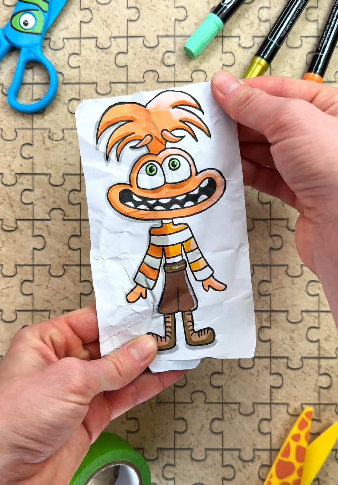 New Paper Craft Trick with Anxiety from Inside Out 🧡#insideout2 #insideout #papercraft #trick #DIY 