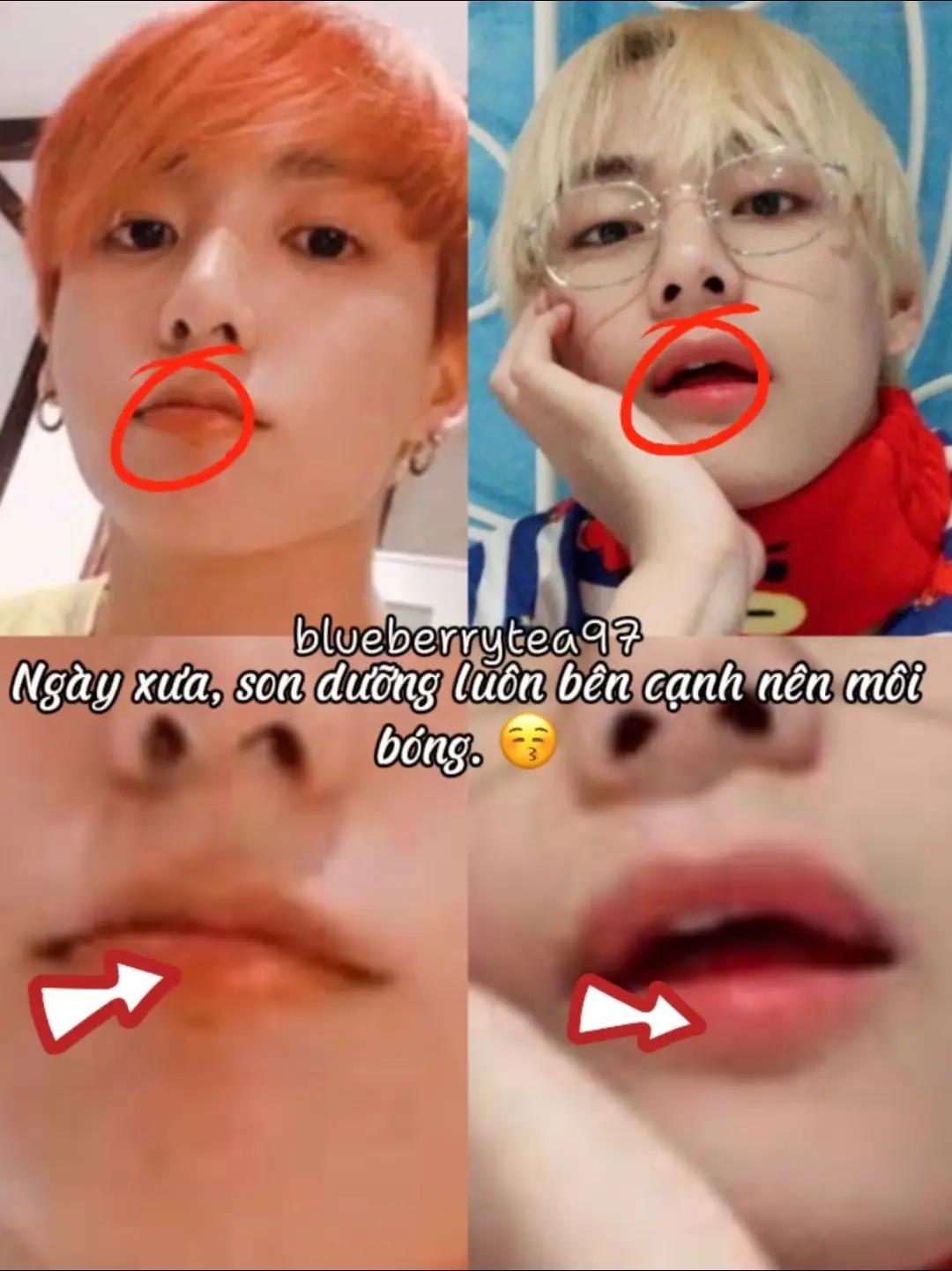 Phải chăm dưỡng môi để môi ko bị khô. 🥱 #bts #army #taehyung #jungkook #taekook #vkook #fyp 