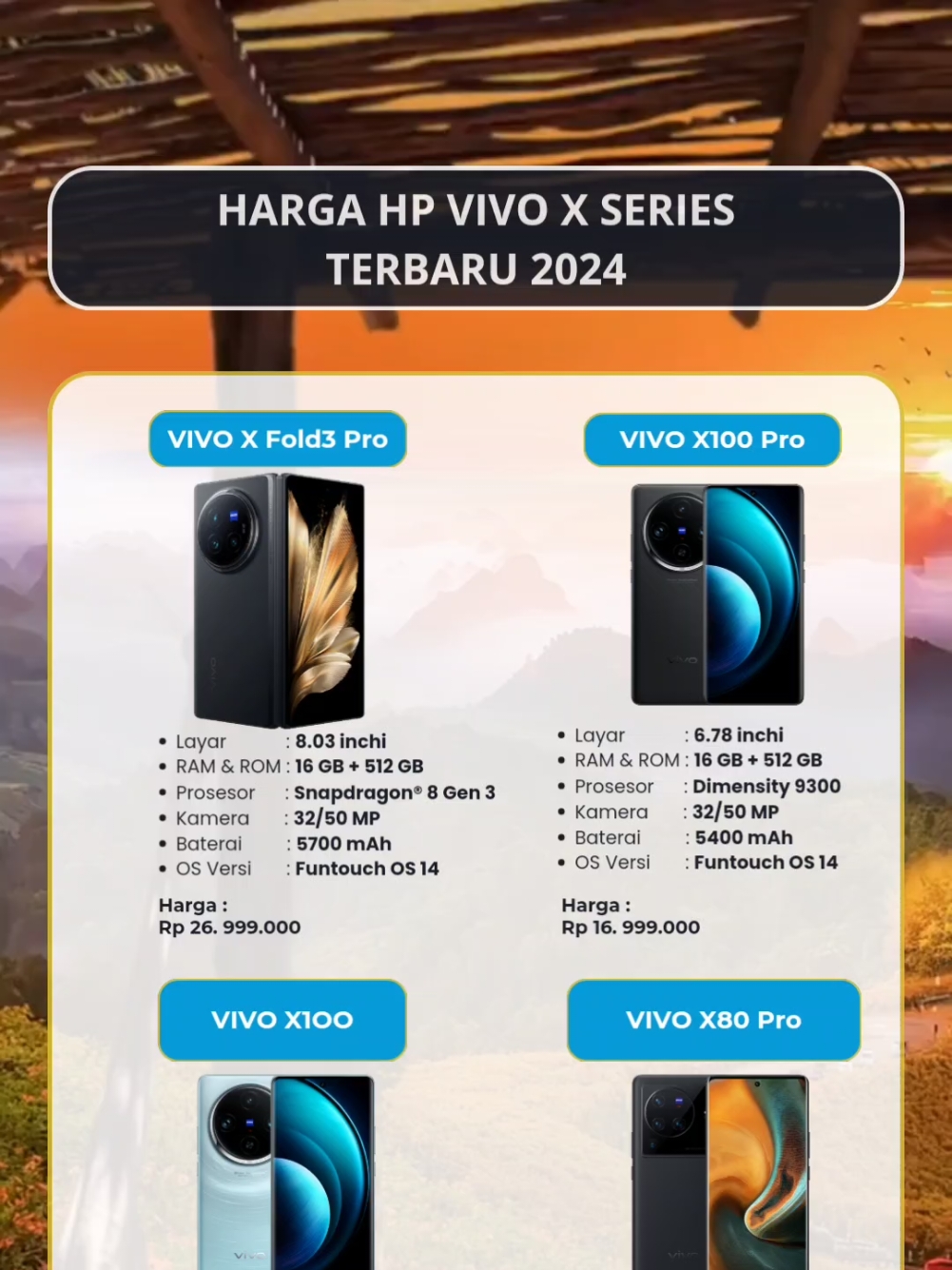 HP VIVO X SERIES TERBARU 2024 🔥  #vivo #hptiktok #hpmurah #fypシ゚ #fyp #vivox100 