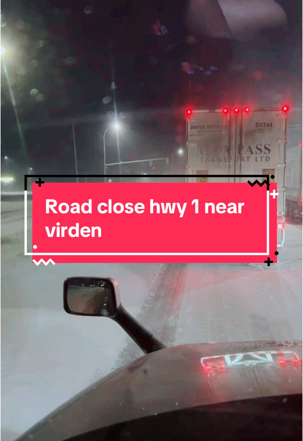 Hwy 1 near virden road close long lineup #winnipeg #calgary #truck #canadawide #virden #canada 