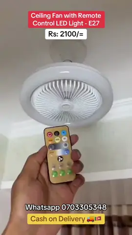 Ceiling Fan with Remote Control LED Light - E27 #trending #viral #viralvideo #viraltiktok #foryou #foryoupage 