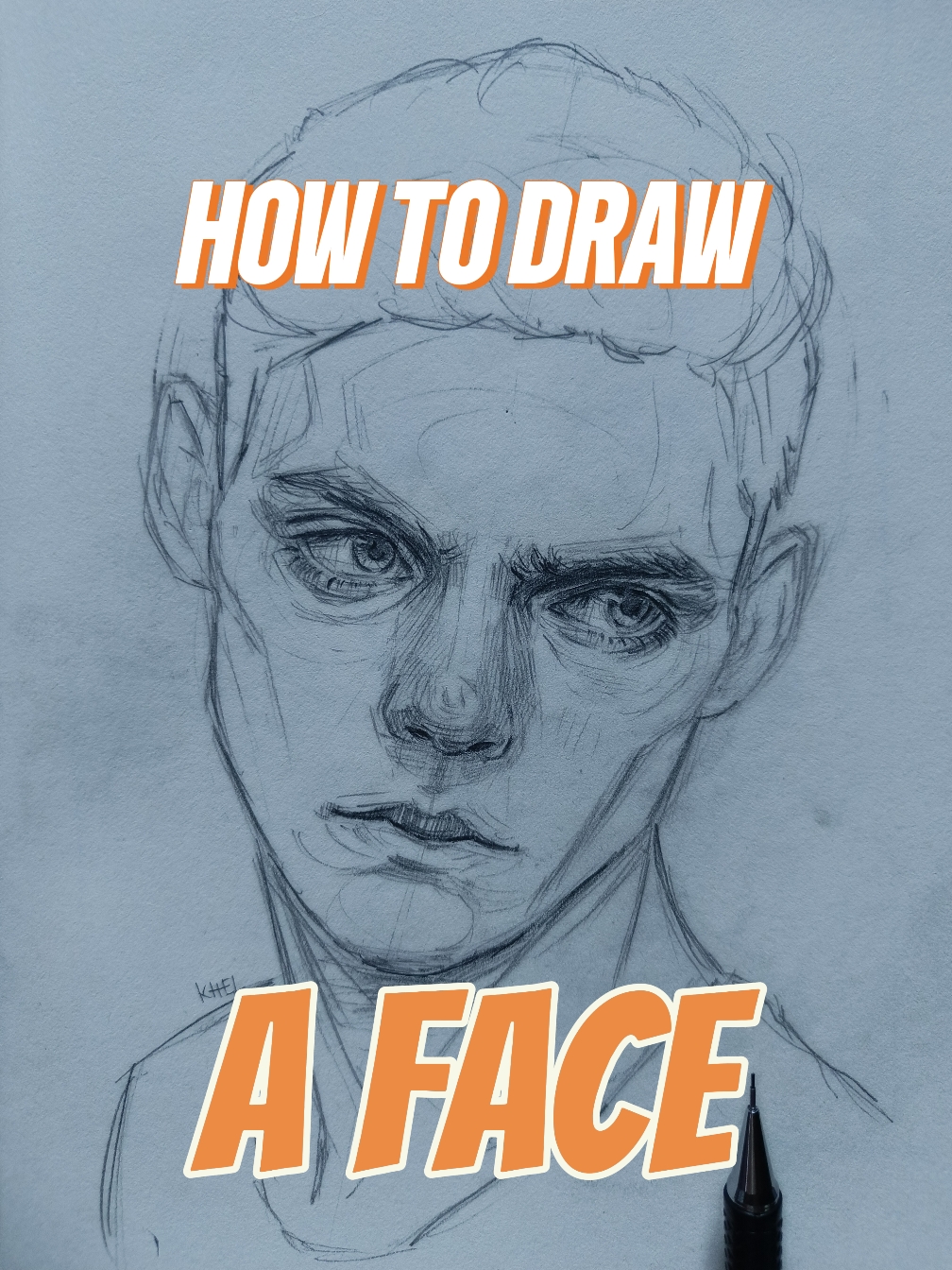 HOW I DRAW A FACE #tutorial #drawingtutorial #art #sketch #drawing 