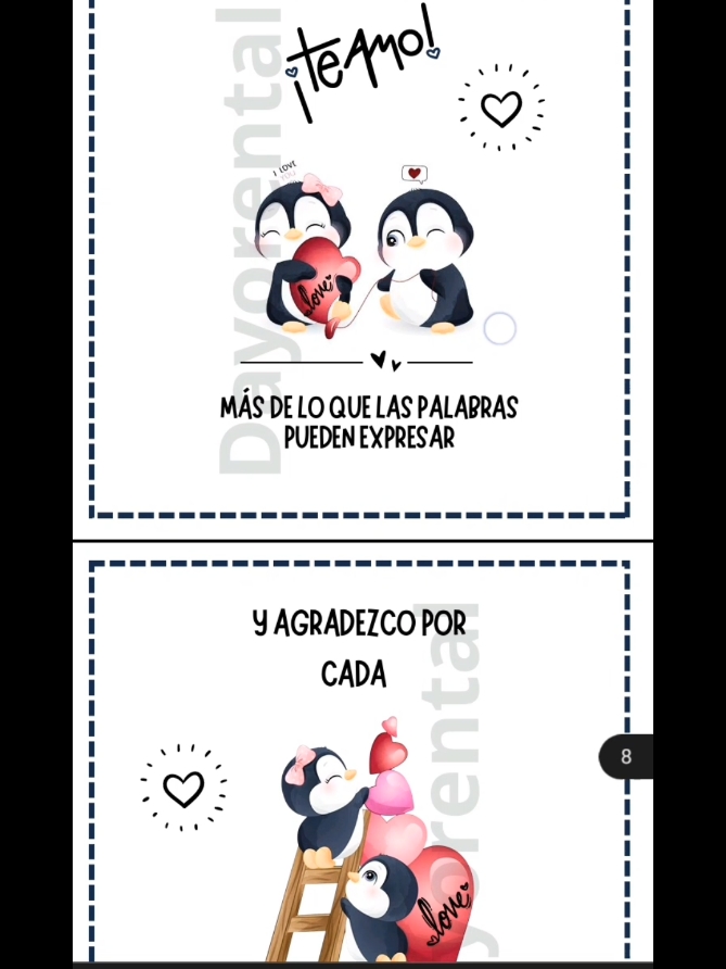 Eres el amor de mi vida❤️ #fyp #parejas #pinguinos enamorados  plantilla PDF para imprimir  tarjetas #cajassorpresa #regalospersonalizados #teamo Desde el momento en que llegaste a mi vida todo cambió para mejor #tequiero  plantilla PDF para mi novio #tequiero 