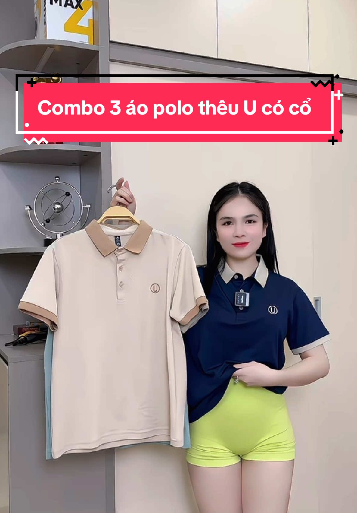 Combo 3 áo polo thêu U có cổ