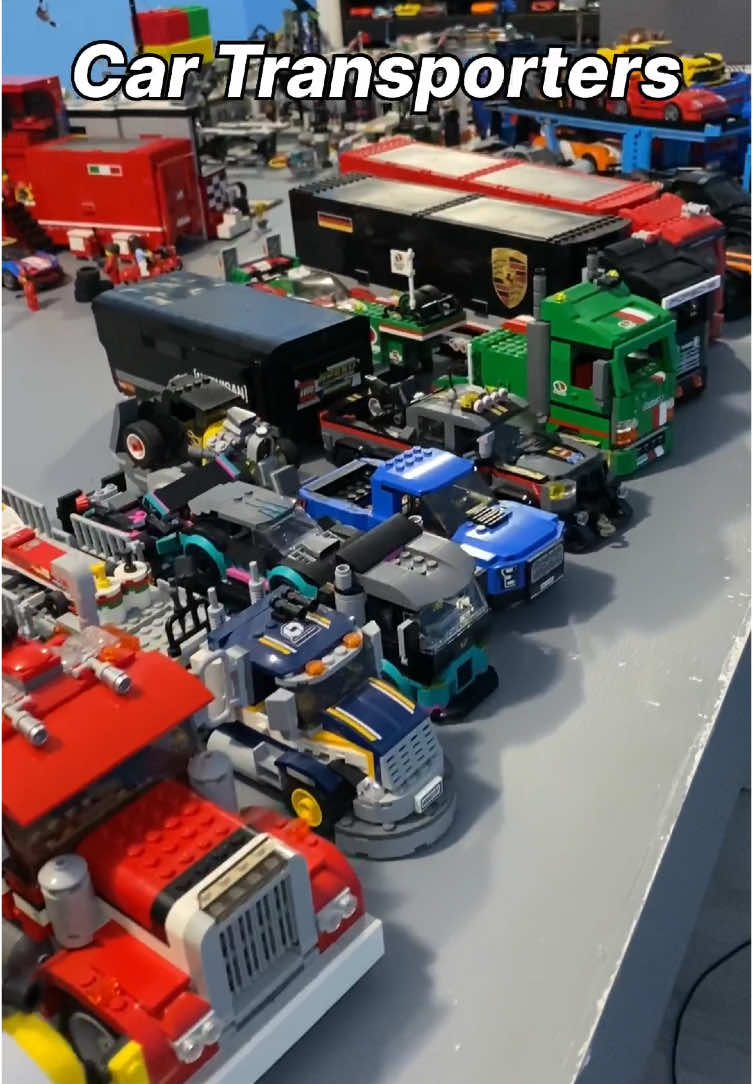 All of the car transporters in my collection. • • • #lego #legospeedchampions #speedchampionsraceway #toys #legocar #transporter 