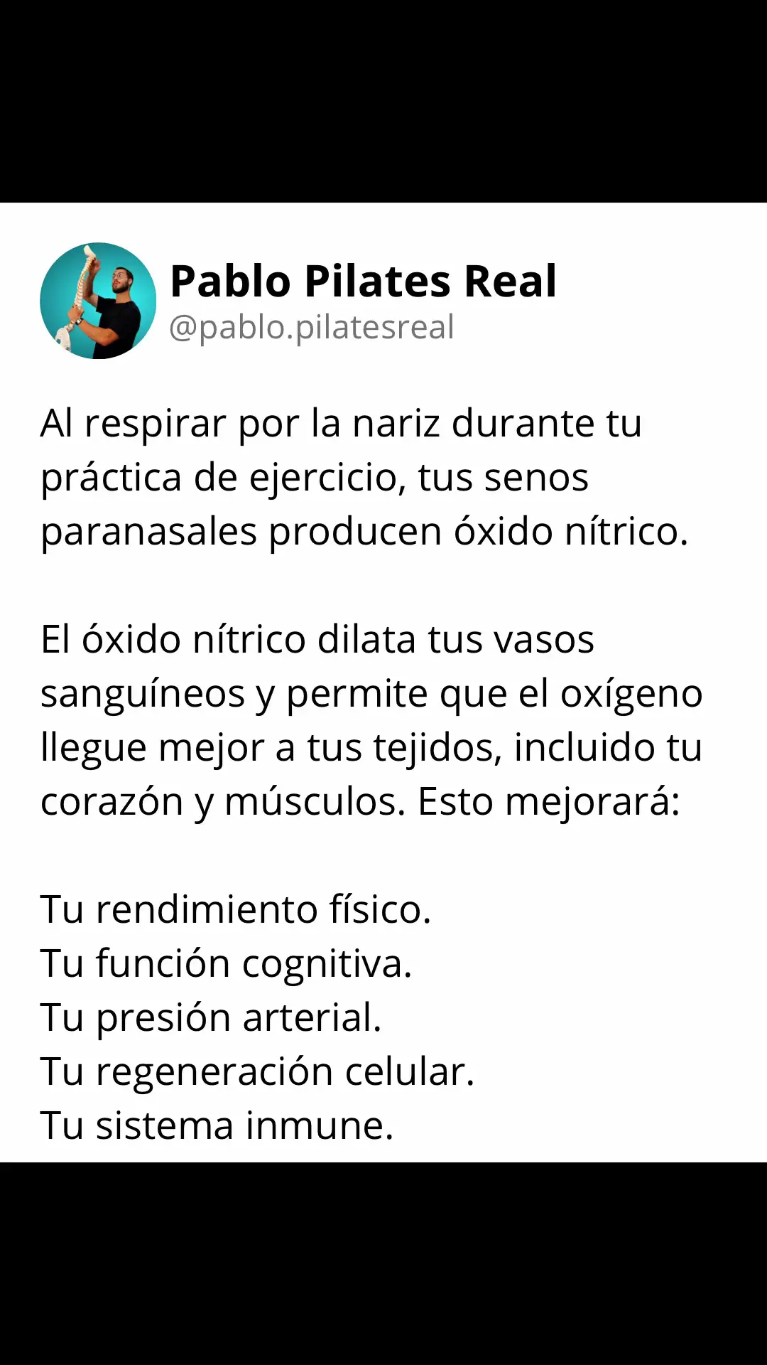 Respirar por la nariz siempre será positivo 👃 #pablopilatesreal