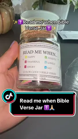 Read me when Bible Verse Jar✝️🙏🏼 this would be a great gift idea not only for someone else but you yourself 🩵 I have it linked here🥰 #readmewhen #tiktokshop #blackfriday #tiktokshopfind #christiantiktok #GodFirst #Jesus #bibleverse 
