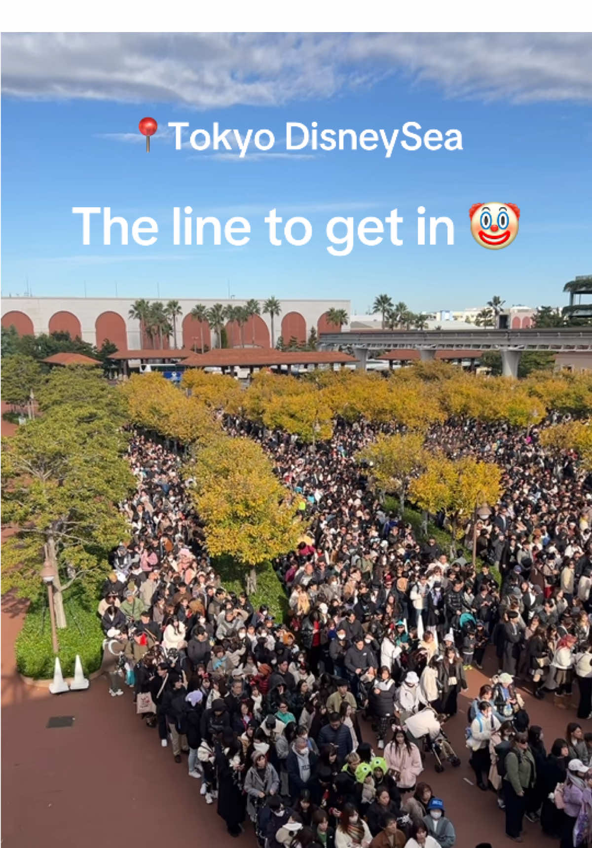 😂😂 this was before park opening so they nust have started lining up at like 6am ☠️ tokyo disney sea was worth it but mah gah 😂  #tokyodisneysea 