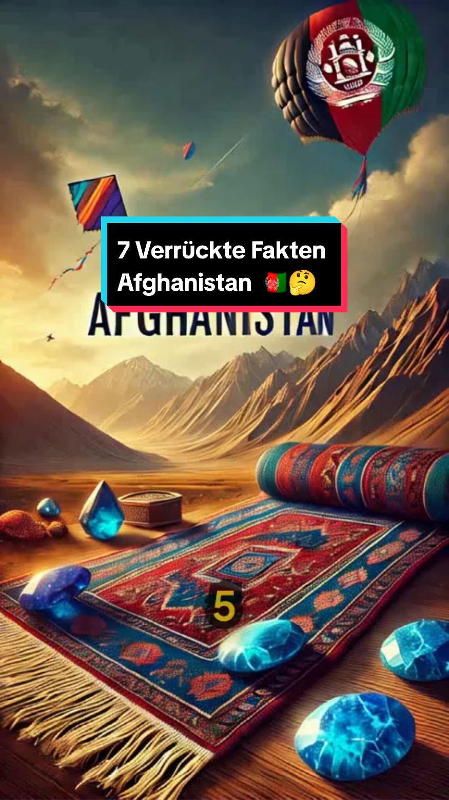 Antwort auf @ki.weltentdecker 7 verrückte Fakten über Afghanistan 🇦🇫 – kennst du sie alle?  #Afghanistan #VerrückteFakten #fakten #afghanistan🇦🇫 #afghan #afghanboy #afghangirl #afghanistantiktok  #افغانستان #افغانستان_تیک_تاک  In diesem Video erfährst du 7 verrückte und spannende Fakten über Afghanistan, die dich garantiert überraschen werden! Wusstest du, dass Afghanistan seit über 6.000 Jahren Lapislazuli abbaut? Der Nationalsport Buzkashi, bei dem Reiter um den Kadaver einer Ziege kämpfen, ist ein echter Hingucker! Außerdem ist Afghanistan bekannt für die feinsten Teppiche der Welt und seine köstlichen Granatäpfel aus Kandahar. Drachen steigen lassen gehört hier zu den liebsten Hobbys, und Gastfreundschaft ist ein heiliger Brauch – Besucher werden mit Tee und Süßigkeiten willkommen geheißen. Und das Beste: Das Nowruz-Fest, ein 3.000 Jahre alter Brauch, feiert den Frühling mit Tänzen, Picknicks und besonderen Speisen. Kennst du alle Fakten? 🇦🇫