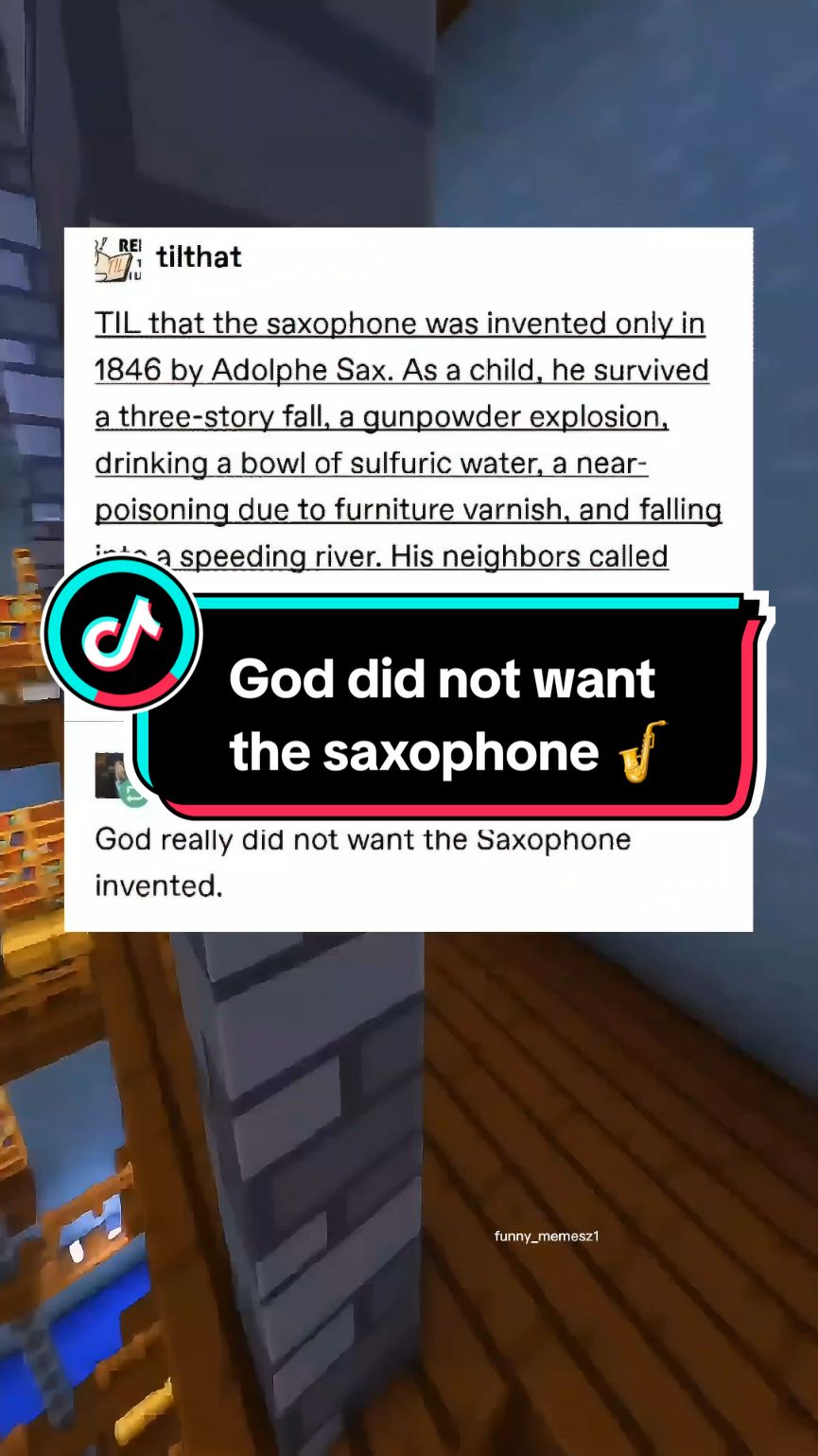 Funny Posts: God did not want the saxophone 🎷 Watch 👀 until the end  #funny #post #meme #memes #funnymoments #laugh #viral #tiktok #tumblr #fyp #saxophone 