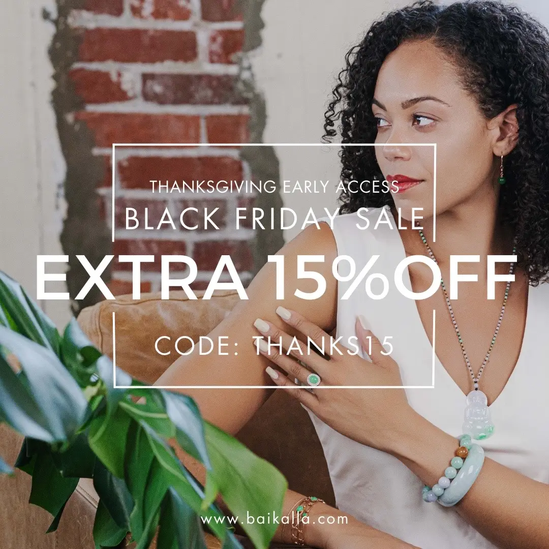 Thank you to everybody for your love and support 🥰 We’re so grateful to the jade community and all the energy you’ve brought into our showroom, lives, and socials this year 💚 As a special thank you, we’re giving you early access to our Black Friday sale! Enjoy an extra 15% off sitewide at baikalla.com with code THANKS15 We hope this makes finding the perfect jade piece for yourself—or someone you love—just a little sweeter! P.S. These are just some of the many NEW items recently added to our website! 🤭 #realjade #finejade #jadeitejade #blackfridaydeals #blackfridaysale #thanksgiving #jadejewelry #jewelry