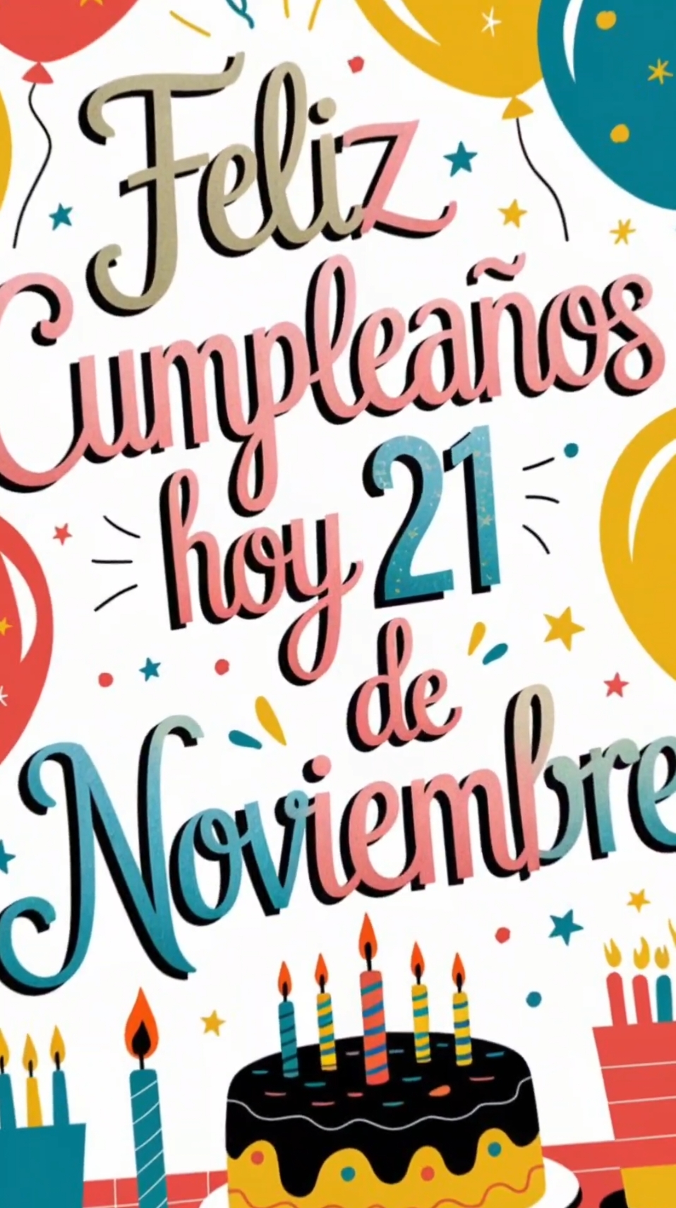 Que hoy tengas un feliz cumpleaños y que cumplas muchos años más de vida y salud. muchas felicidades en éste día tan especial para ti 🎉🎂 feliz cumpleaños hoy 21 de noviembre 🎉🎂 #cancionesparadedicar #cumpleañosfeliz #cumpleañosfeliz #happybirthday #aacusiamusic #canciones @Música Personalizada