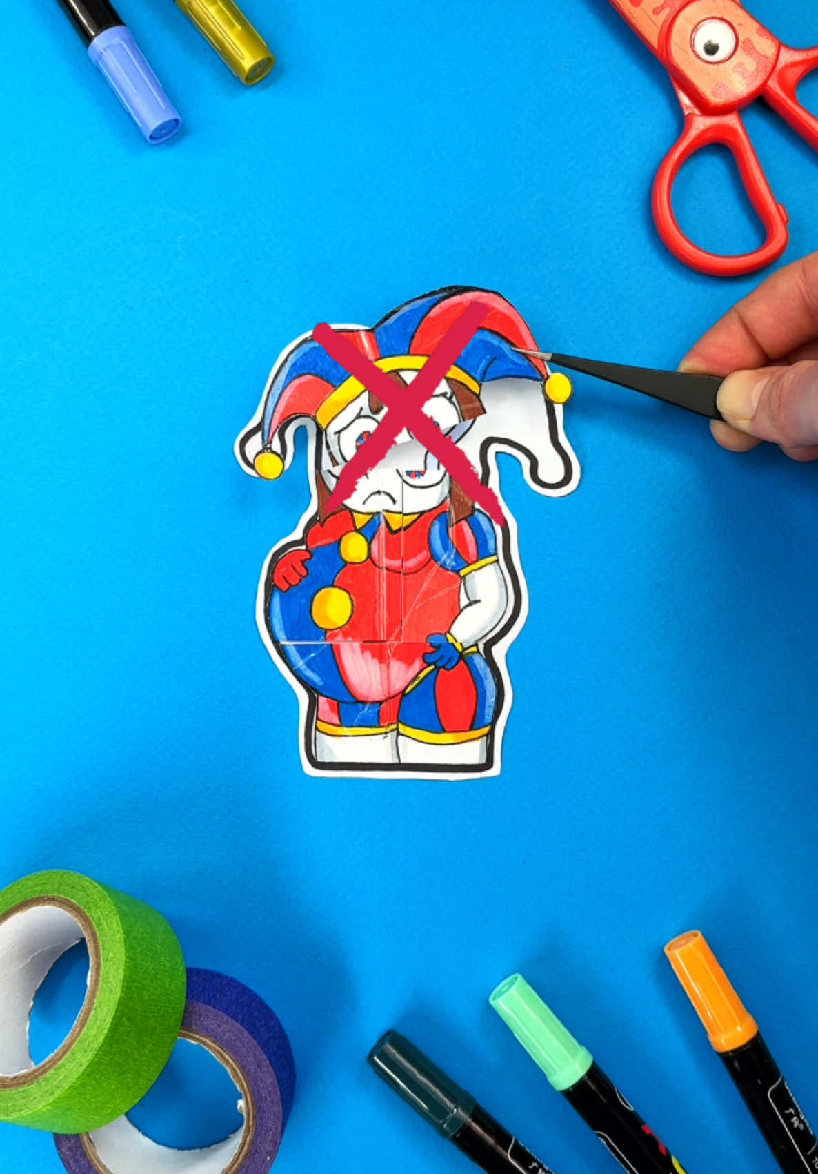 Solving Paper Craft Puzzle with Pregnant Pomni by Digital Circus #digitalcircus #pomni #puzzle #tadc 