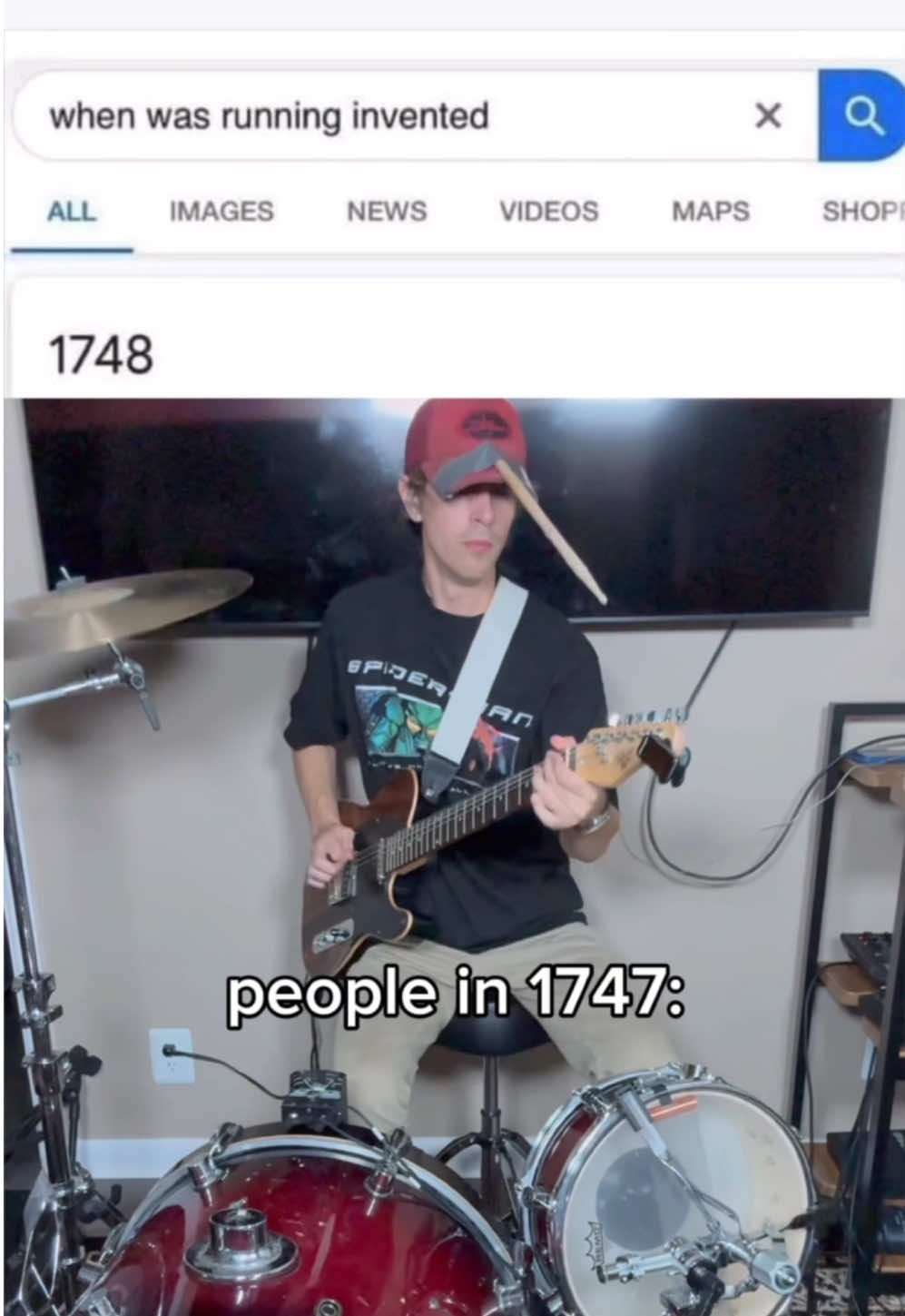 1000 IQ joke? (idc if you cry about the tone, its a telecaster and you cant do what i do anyway) #fyp #foryou #drums #guitar #onemanband #walk #pantera #memes #multiaverso #chillguy #womeninmaledominatingfields 