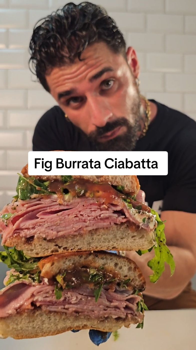 Fig & Burrata Ciabatta 👌 (Save for later🤩) NEW SPECIAL at @PANINA  ‼️Gammon, Burrata & a spread of Fig Jam for a perfect sweet & salty combo👌Will you try it out? Let me know in the comments 👇 #figjam #ciabatta #burrata #burrataciabatta #breadrecipe #italianfood #italianbread