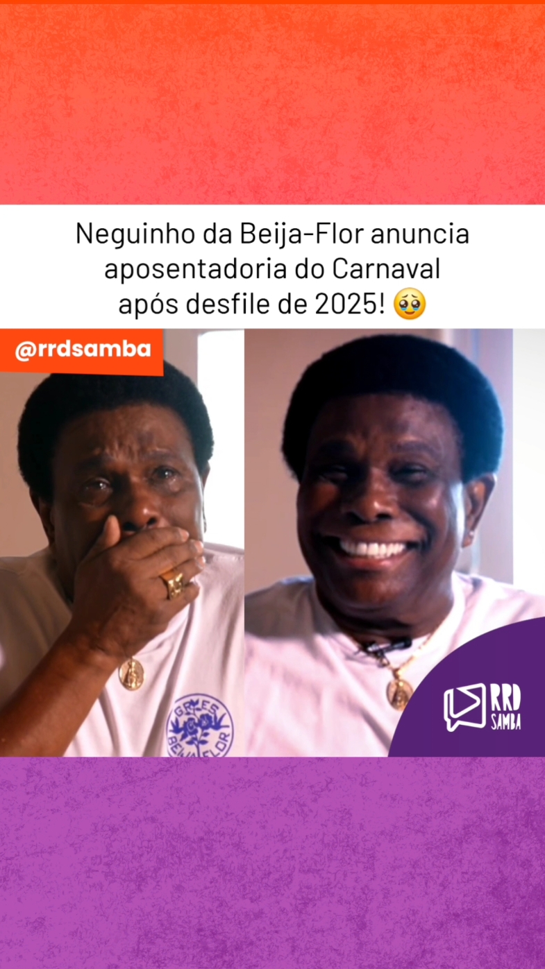 O Neguinho da Beija-Flor vai fazer seu último desfile em 2025 e se despedir do Carnaval com 50 anos de avenida. A Marquês de Sapucaí não será mais a mesma! 😭 (📹 TV Globo) #rrdsamba #neguinhodabeijaflor #samba #carnaval #pagode #beijaflor #nilopolis #beijaflordenilopolis #nilopolisrj