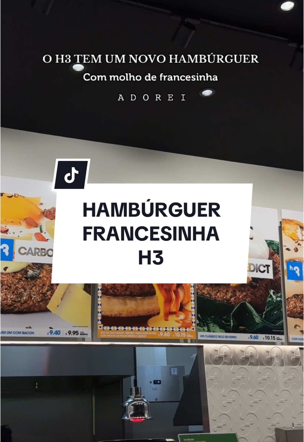 O H3 tem um novo hambúrguer 🥹 com molho de francesinha ✨ #francesinha #h3 #h3francesinha #hamburger #fyp 