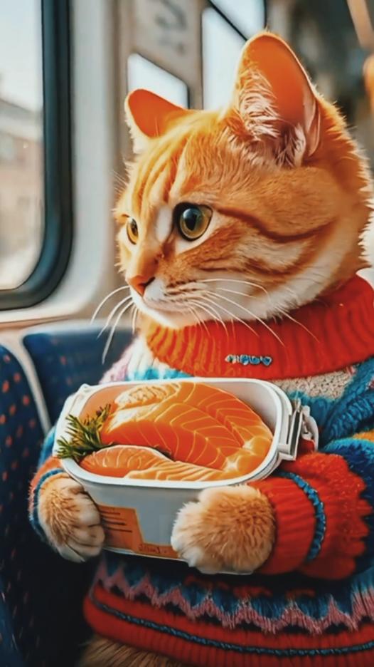 Cute Cat Traveling in Metro 🚇#like #comment #follow #share #cat #aicats #aipetshub #viral_video #foryou #foryoupage❤️❤️ 