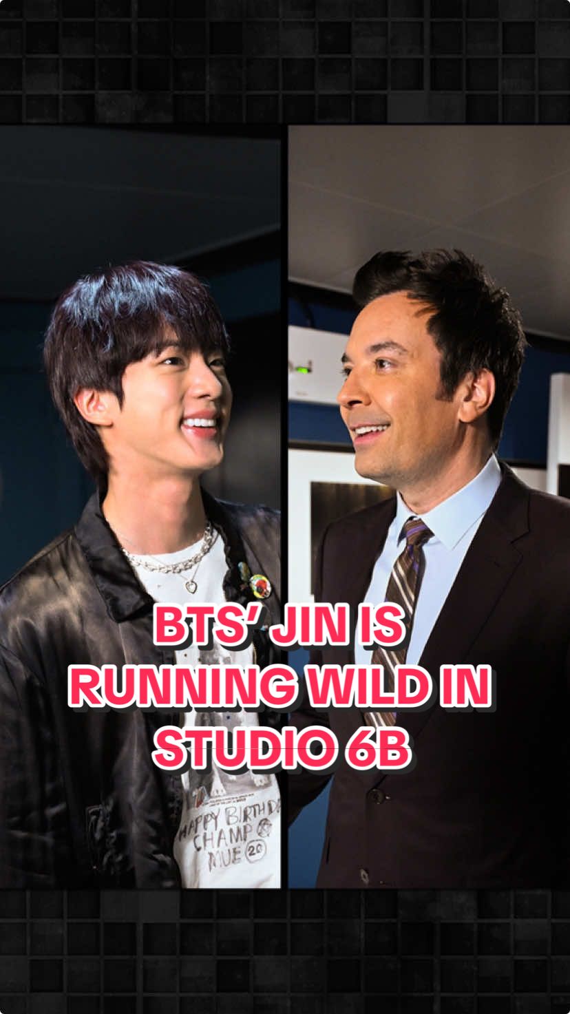 @BTS’ Jin is Running Wild in Studio 6B 💜 #FallonTonight #TonightShow #Jin #JinOnFallon #BTS #ARMY #Jim_RunningWild #Jin_Happy #JimmyFallon  