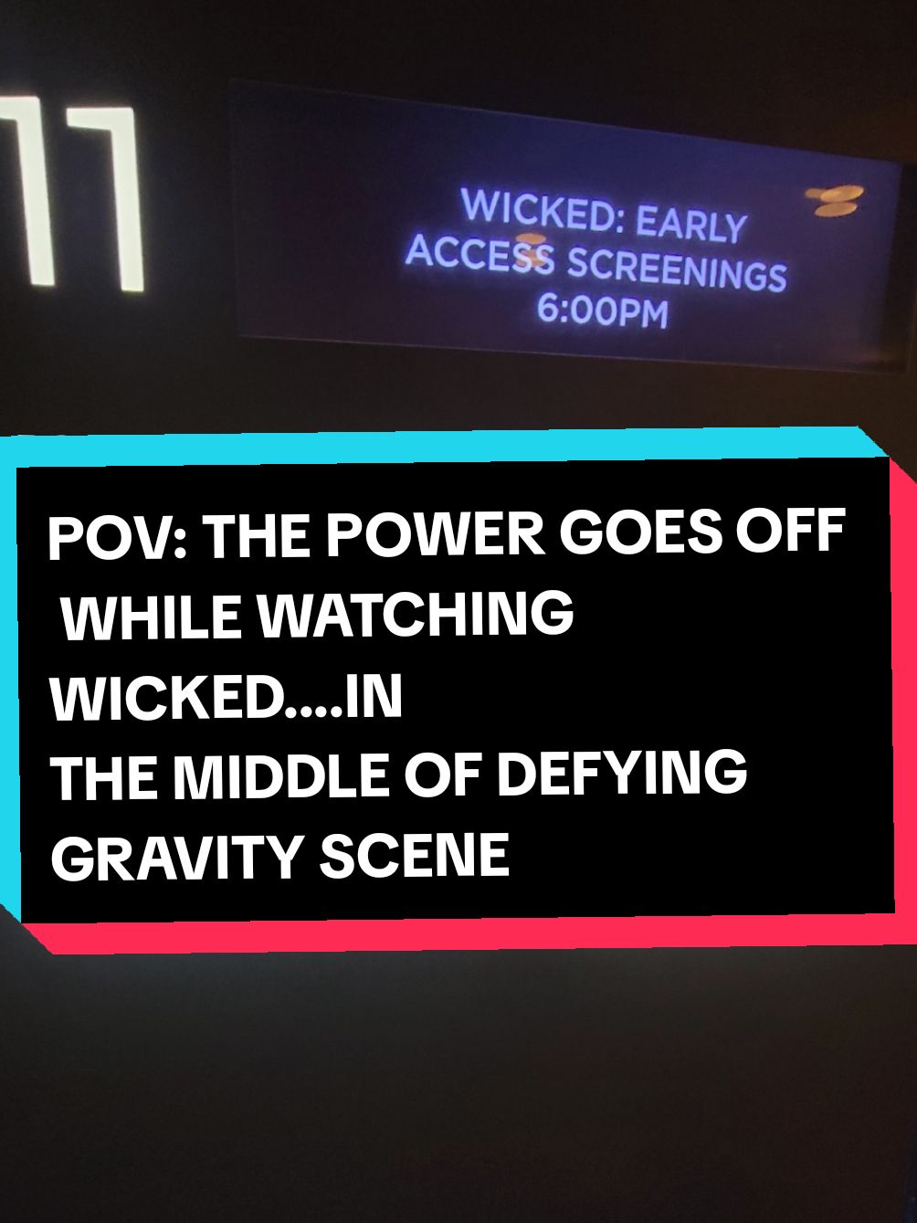 power outage during Wicked. #defyinggravity #amc #wicked #thunderstorm 