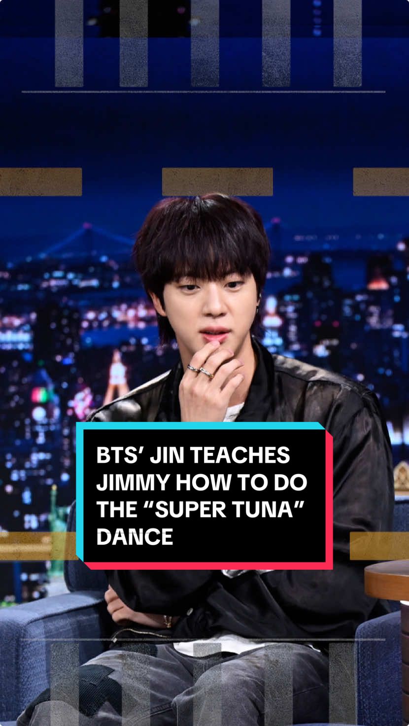 @BTS’ Jin teaches Jimmy how to do the “Super Tuna” dance 🐟 #FallonTonight #TonightShow #Jin #JinOnFallon #BTS #ARMY #SUPERTUNA #JimmyFallon 