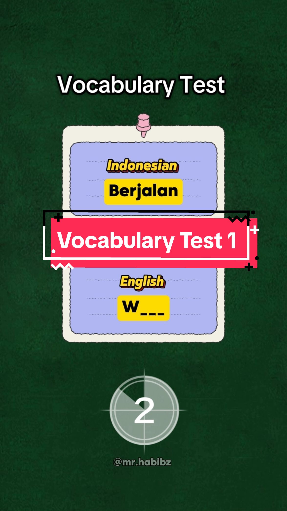 Vocabulary Test 1 #belajarbahasainggris #serunyabelajar #english #vocab #vocabulary #dailyexpressions #fyp 