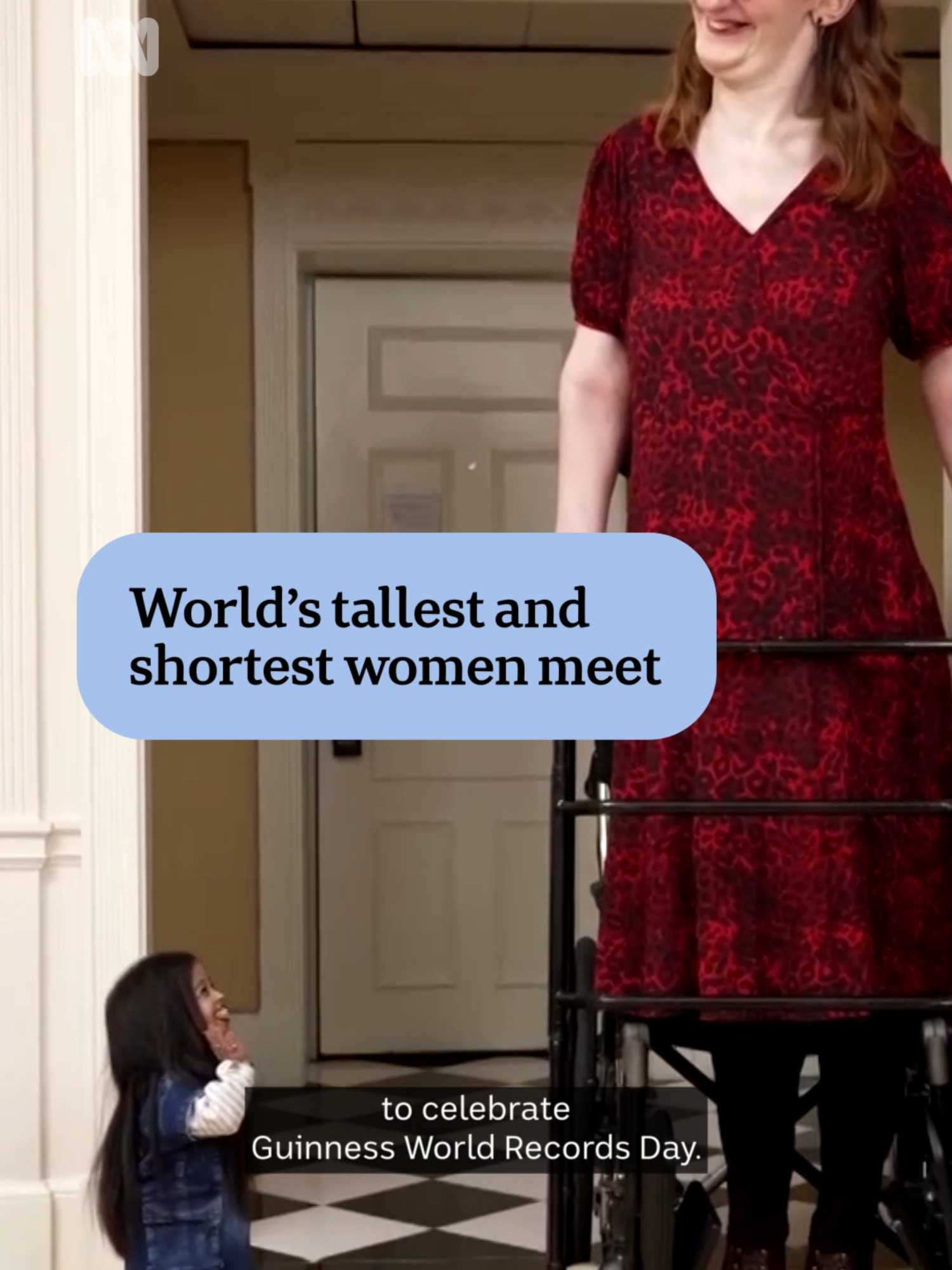 The world's tallest and shortest women met for afternoon tea in London to celebrate the 20th annual Guinness World Records Day. Social Media video by Megan Jacobson for ABC News Digital. #GuinnessWorldRecords #WorldRecord #London #ABCNews