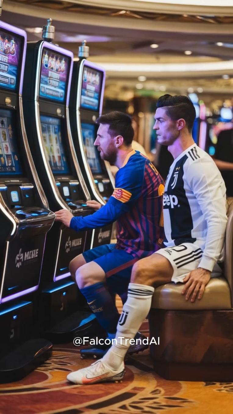 Messi și Ronaldo la pacanele ! 💀💀💀 #messi #ro #pamflet #ronaldo #ai #aivideos 