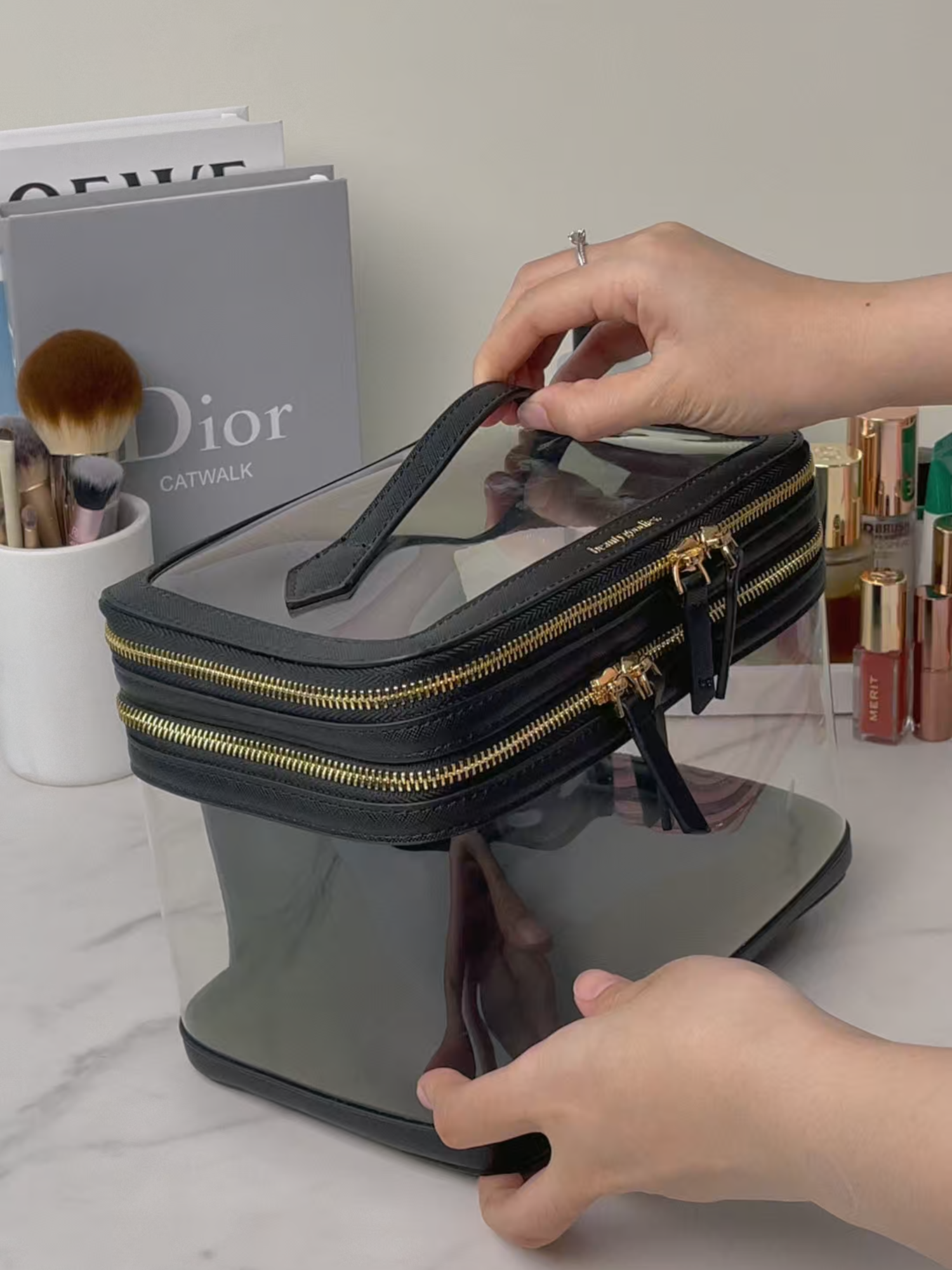 ✨ Ready to travel in style? This skincare bag is a game-changer! Watch till the end to see why it's a must-have for your next trip! ✈️🖤   #beautygoodiesinc #holidaytravel #vacationmode #christmasvibes #traveltok