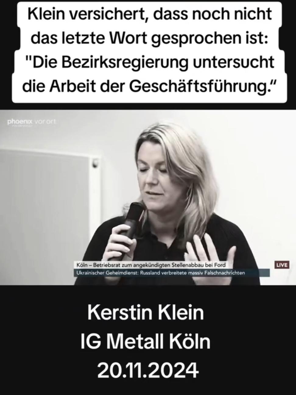 Stellenabbau bei Ford  #kerstinklein #gewerkschaft #igmetall #ford #auto #usa #geschäftsführung #press #statement #wut #car #derpolitiker #foryoupage #foryou #fy #fyp 