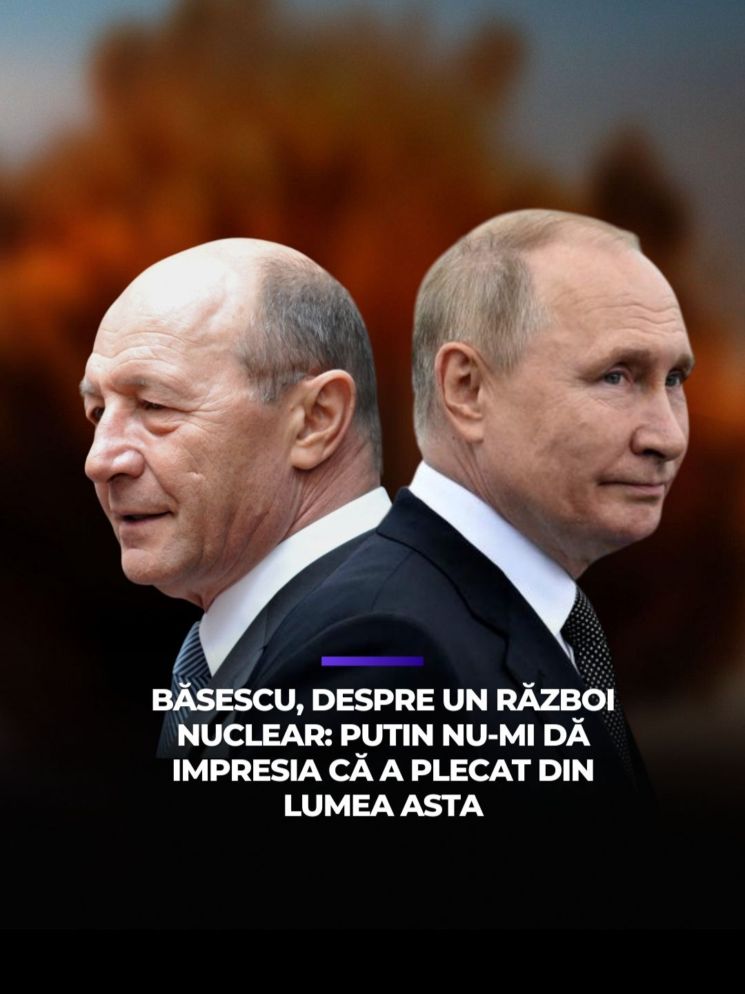 Fostul președinte Traian Băsescu a declarat, miercuri seară, la Digi24, că este „îngrijorat”, dar că nu crede că va avea loc un război nucleară. „Putin nu îmi dă impresia că a plecat din lumea asta”, precizează acesta. #digi24 #stiriledigi24 #putin #basescu #razboinuclear