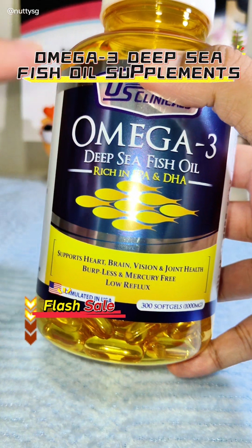 US Clinicals Omega 3 Deep Sea Fish Oil Flash Sale #createtowin #weeklywedrush #tiktokshopsingapore #tiktokshopsg #tiktokshopsgsale 