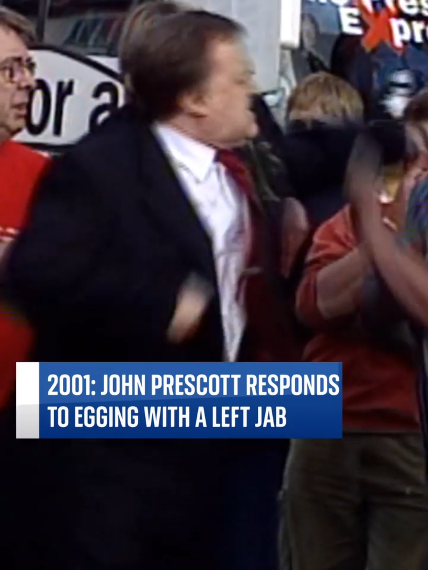 Former deputy prime minister John Prescott has died aged 86.  He was known for his somewhat confrontational style, encapsulated best in this infamous incident from the 2001 election campaign. #JohnPrescott #Punch #Footage #Politics