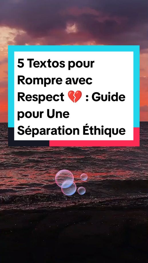 Terminer une relation n’est jamais facile, mais il est essentiel de le faire avec respect et sincérité. Dans cette vidéo, découvre 5 modèles de textos pour mettre fin à une relation tout en préservant la dignité et les émotions de l’autre. Ces messages sont pensés pour être honnêtes, empathiques et bienveillants. Apprends à gérer cette étape délicate avec maturité et respect mutuel. 💬✨ #Rupture  #Relations #messages 