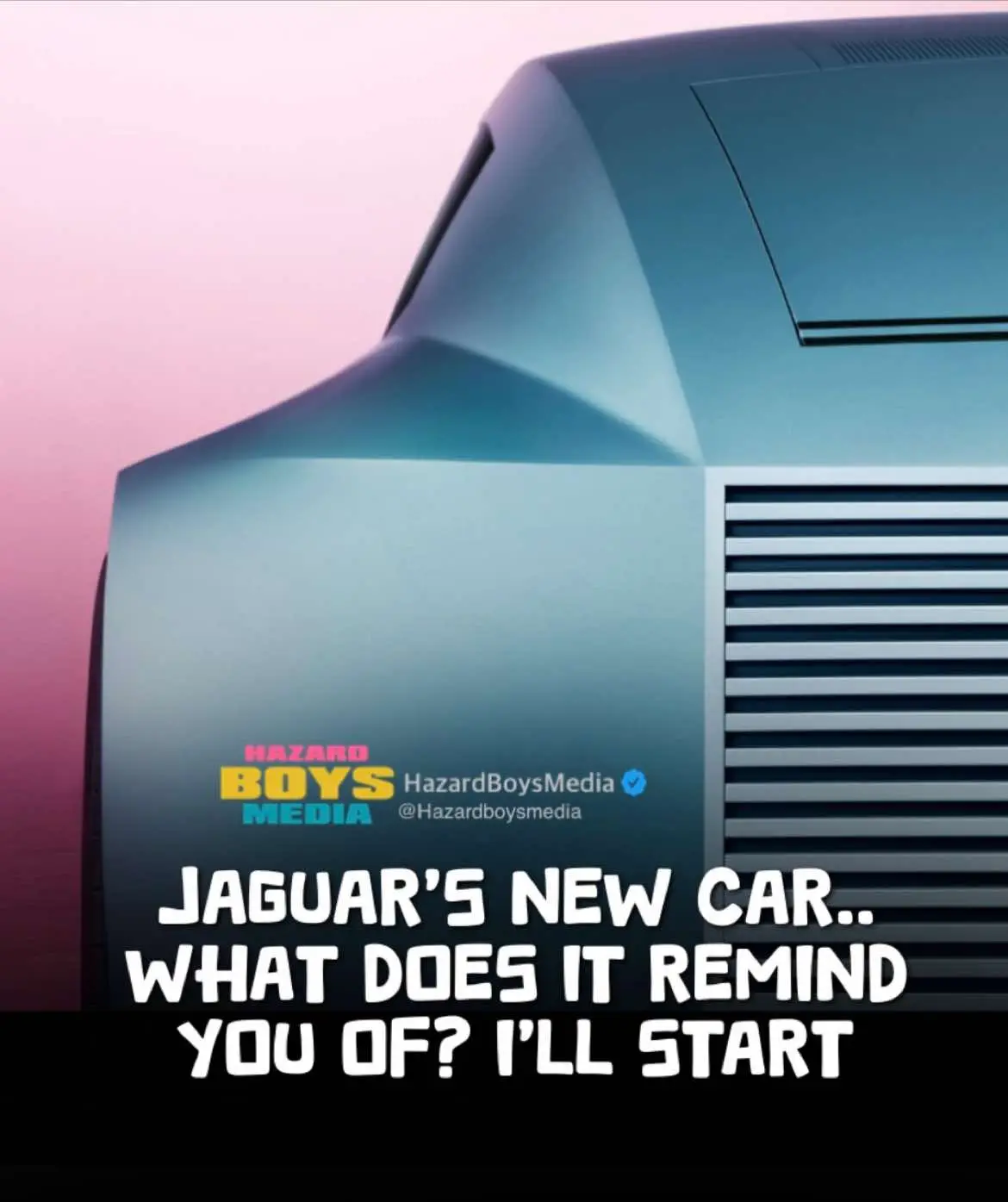 Jaguar’s new car.. what does it remind  you of? I’ll start.. #jaguar #cars #woke 