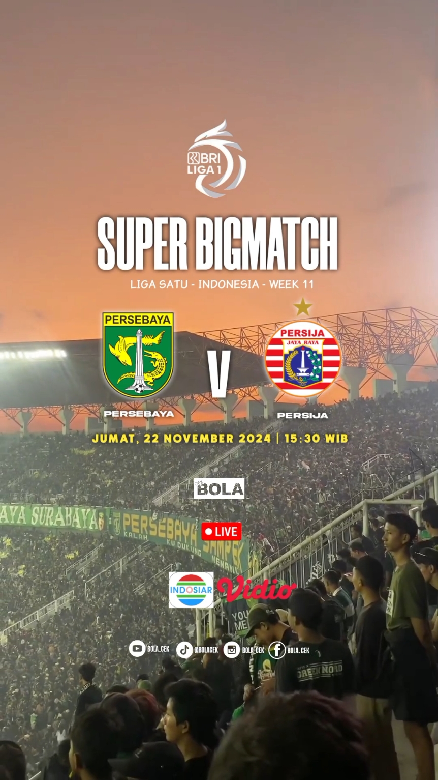 BRI LIGA 1 PEKAN 11 Persebaya vs Persija #jadwalbola #briliga1 #liga1 #persebaya #persija #bonekmania #foryou #foryoupage #fyp #bolacek 