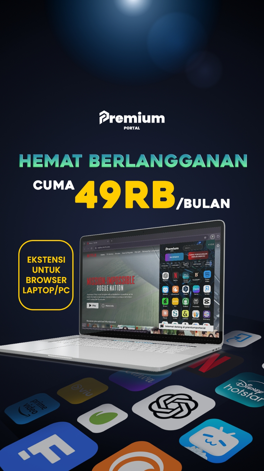 Kenapa harus bayar mahal untuk akses banyak aplikasi premium? Di premiumportal.id, kamu hanya perlu bayar 49rb/bulan agar bisa akses berbagai aplikasi premium favorit kamu, seperti Netflix, ChatGPT, Prime Video, dan lainnya!  Yuk, tunggu apalagi? Langganan sekarang pakai voucher NOVEMBERHEMAT biar dapet diskon 10%! #ExperienceWithPP #PremiumAppsMurah #Netflix #Chatgpt #PremiumPortal 