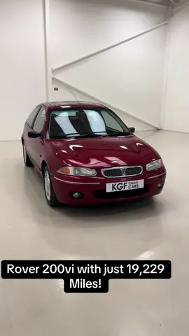 Rover 200vi Price: £6,995 Year: 1997 Mileage: 19,229 FOR SALE An ultra-rare ‘Sleeper’ Rover 200vi with just 19,229 miles from new Please visit our website for full details.  #classiccar #retrocar #rover #kgfclassiccars 