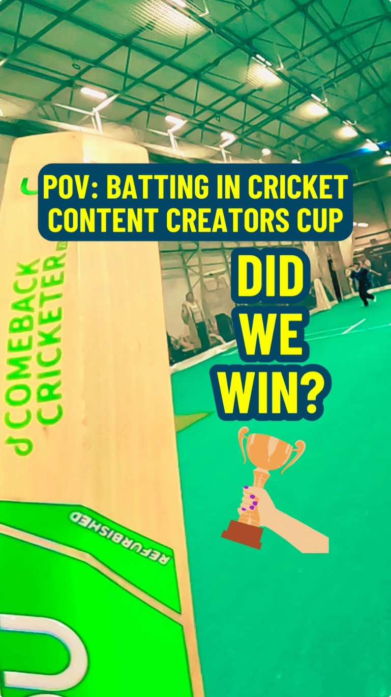 👀POV: I BATTED 🏏 for the @Content Creators XI led by @danjadz_ VS @Serious Cricket at the indoor Content Creators Cup 🏆 organised by @Cricket Casuals 🤩🤩 📍Serious Cricket Eversley Indoor Cricket Centre Brilliant to see such amazing camaraderie between all the teams 🙌🏽 Sorry I couldn’t quite manage to help us get over the line but we’ll come back stronger and go one better next time 💪🏽 #englandcricket #indiacricket #indoorcricket #cricketworldcup #villagecricket #viratkohli #cricketlover #fyp 