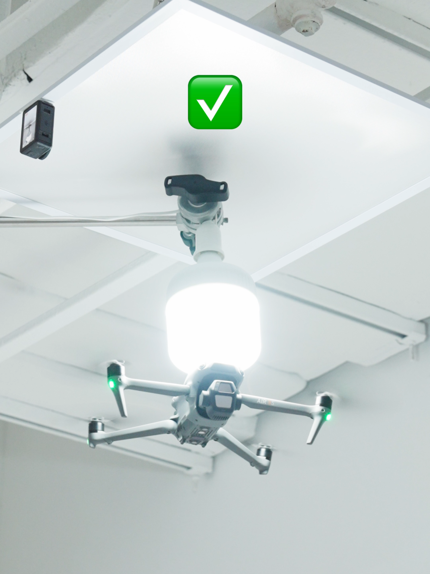 Watch the DJI Air 3S in action! 🚁💡 Tighten the light bulb, and boom, it’s lit! 🔥✨  #DJIAir3S #Air3S #DroneSkills #Drone #Challenge #SmartTech #Fyp