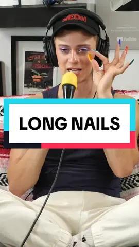 Long nails are hard 💅🏻💄🤣 #nails #makeup #thedownsidepod #podcastclips #funny #standupcomedians 