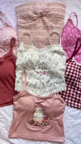 #paddedtops #fyp #tops #cutetops #sleevelesstops #topshaul #minihaul #coquettetop 